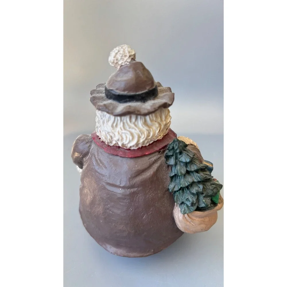 Vintage Resin Santa‎ Claus Figurine Rustic Christmas Decor 4.5 Inch
